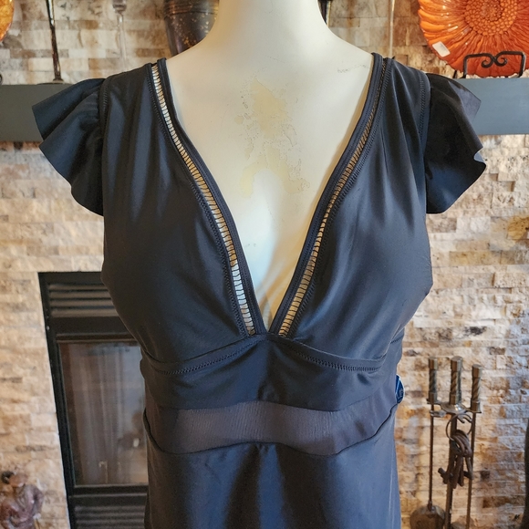 NWT CupsheTempest Plunge Mesh One Piece Swimsuit Size 4X - Picture 5 of 6